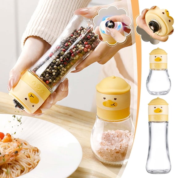Grinding Bottle 180ml Manual Pepper Grinder and Salt Mill Sea Salt and Peppercorn Grinder with Adjustable Coarseness Kitchen Seasoning Bottle(1Pcs) JASKFLY
