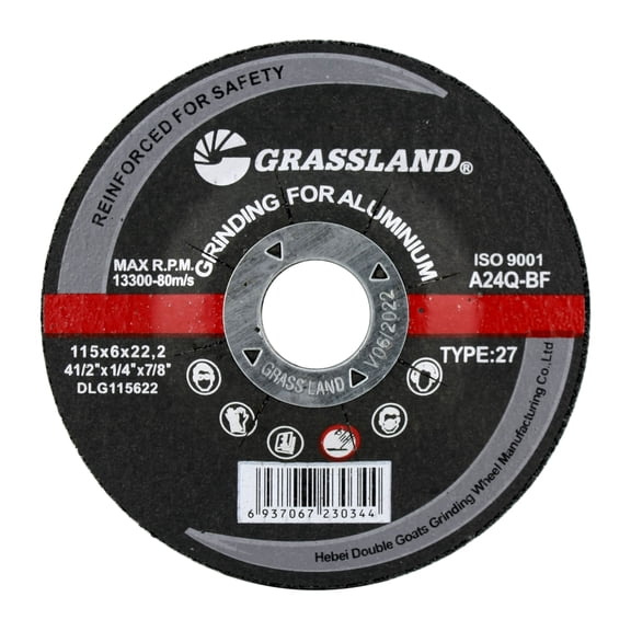 Grinding Disc, Aluminum Grinding wheel - 4-1/2" x 1/4" x 7/8" - T27 - (5 PACK)