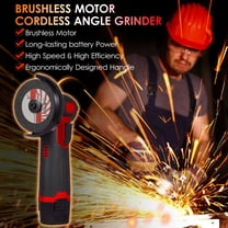 Grinding Mini Cordless Brush Angle Grinder Kit, Grinding Disc 3/76mm, 19500rpm Electric Grinding Tool With 1 PCS 12V1500mAh Batteries & 2PCS Cutting Discs