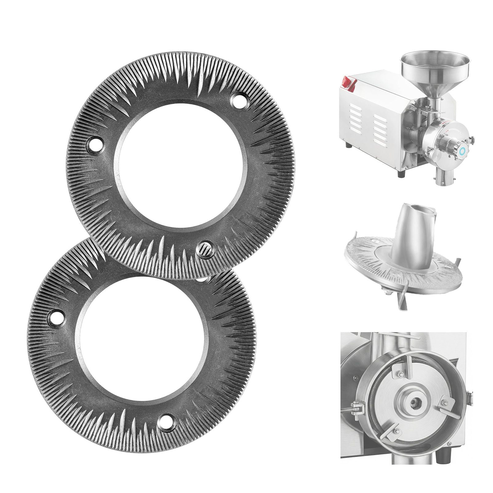 Grinding Sheets for Electric Grain Mill, 2PCS Cast Iron Dry Grinding Discs, Compatible with HN-2200/HN-3000, 5.9 Inch Size for Grains, Corn, Coffee Beans