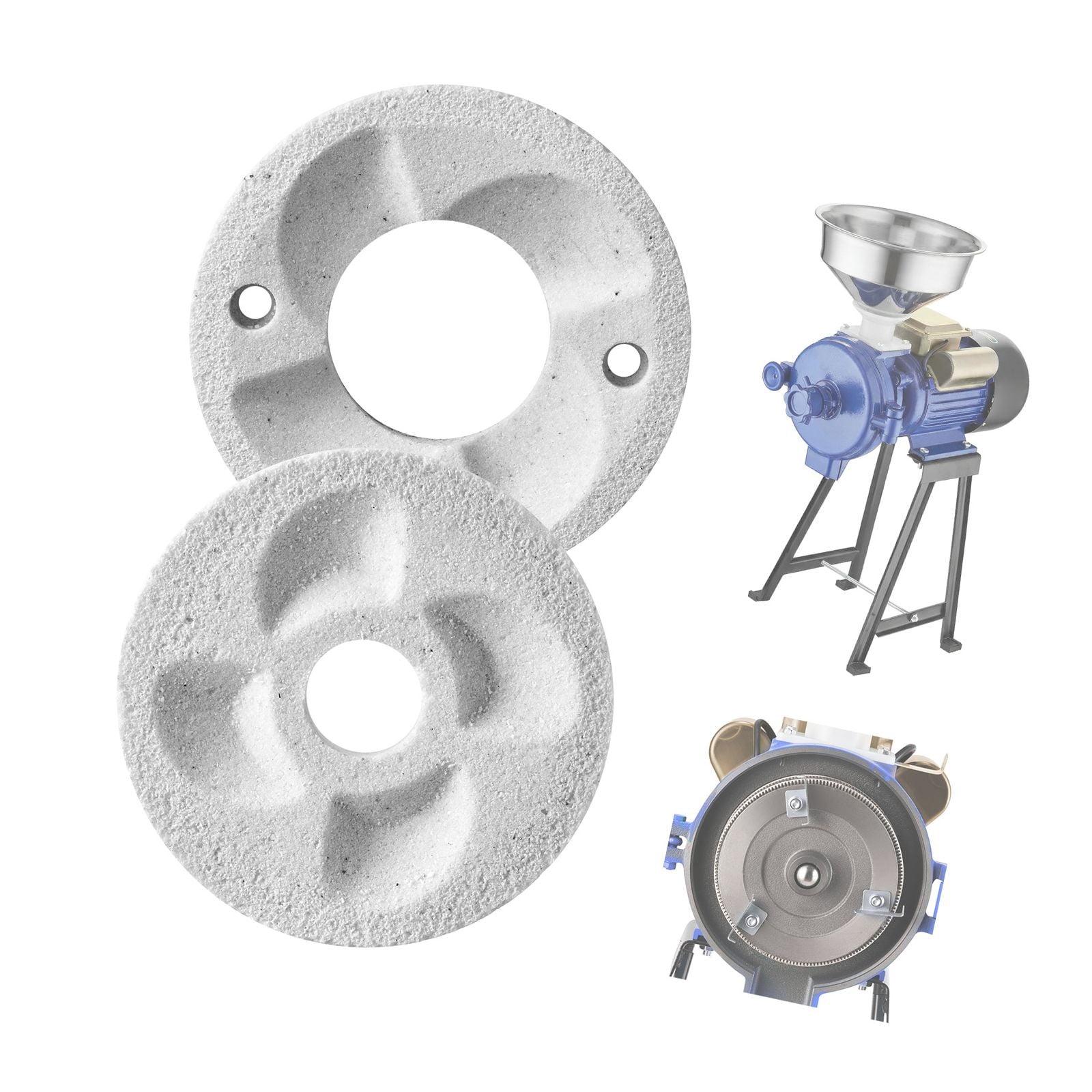 Grinding Sheets for Electric Grain Mill, 2PCS Marble Dry and Wet Grinding Discs, Compatible with GM-002, 5.5 Inch Size for Grains, Coffee, Spices, Fruits, Meat