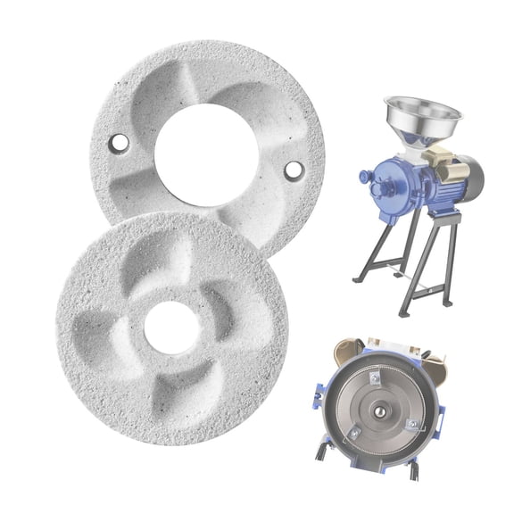 Grinding Sheets for Electric Grain Mill, 2PCS Marble Dry and Wet Grinding Discs, Compatible with GM-002, 5.5 Inch Size for Grains, Coffee, Spices, Fruits, Meat
