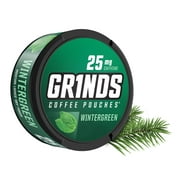 Grinds Coffee Pouches | 20 Cans of Wintergreen | Tobacco/Nicotine Free | 25 mg of Caffeine