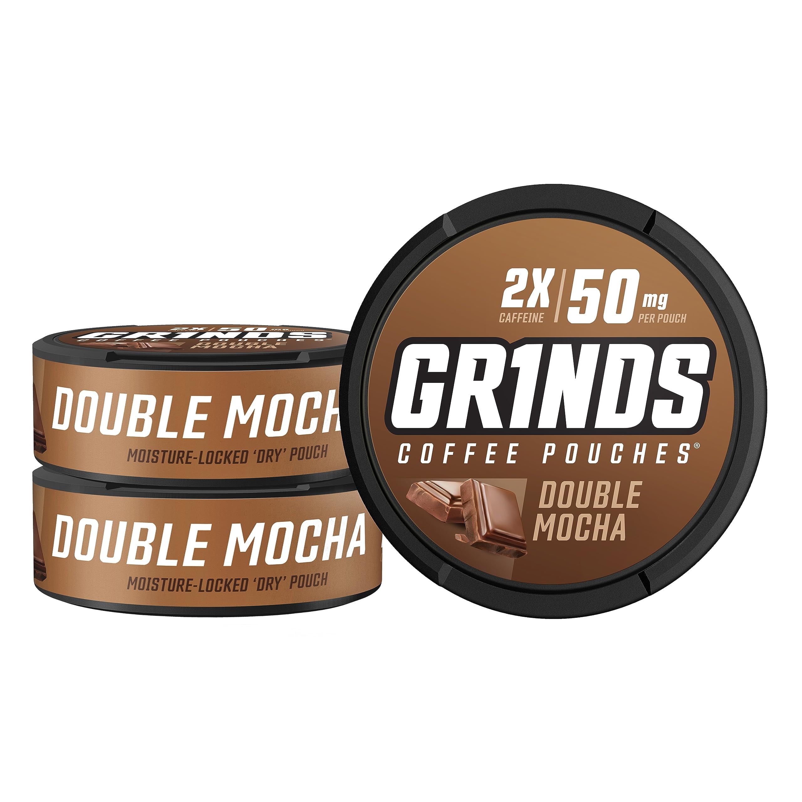 Grinds Coffee Pouches | 3 Cans of Double Mocha | 18 Pouches Per Can | 1  Pouch eq. 1/4 Cup of Coffee (Double Mocha) - Walmart Business Supplies