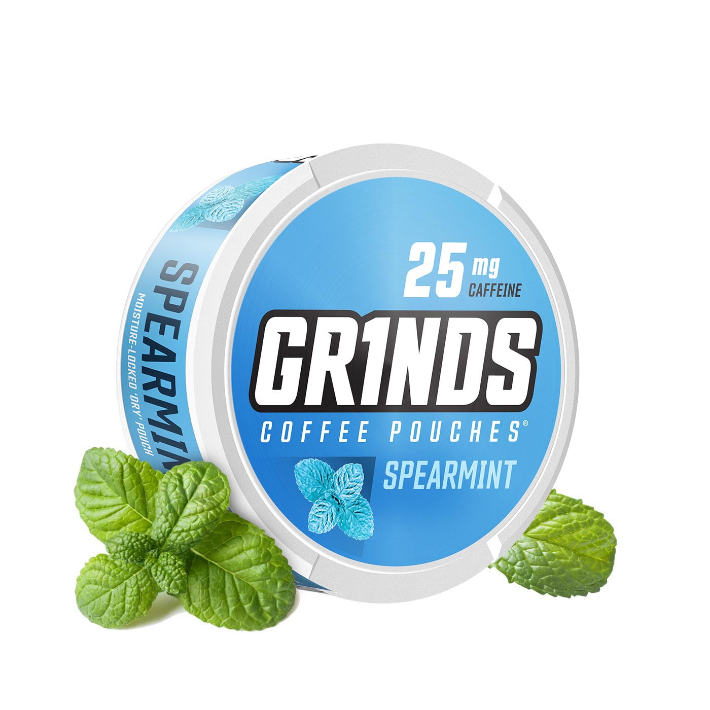 Grinds Coffee Pouches 3 Cans of Spearmint Tobacco Free, Nicotine