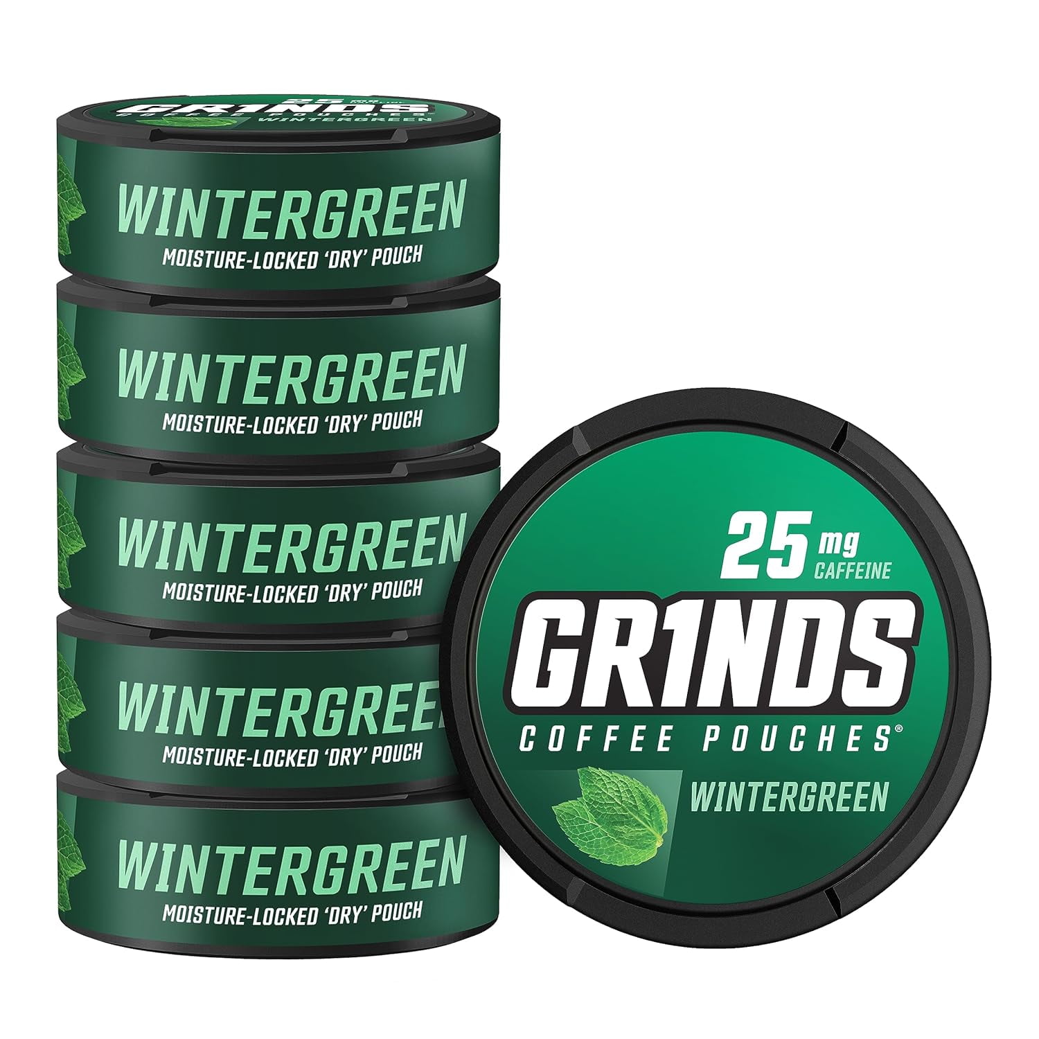Grinds Coffee Pouches 6 Cans of Wintergreen 18 Pouches Per Can 1