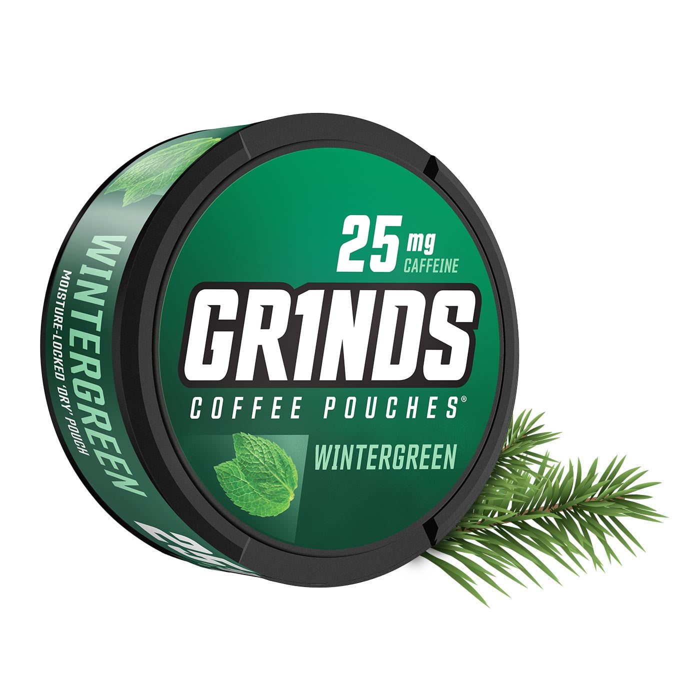 Grinds Coffee Pouches 6 Cans of Wintergreen Tobacco Free, Nicotine