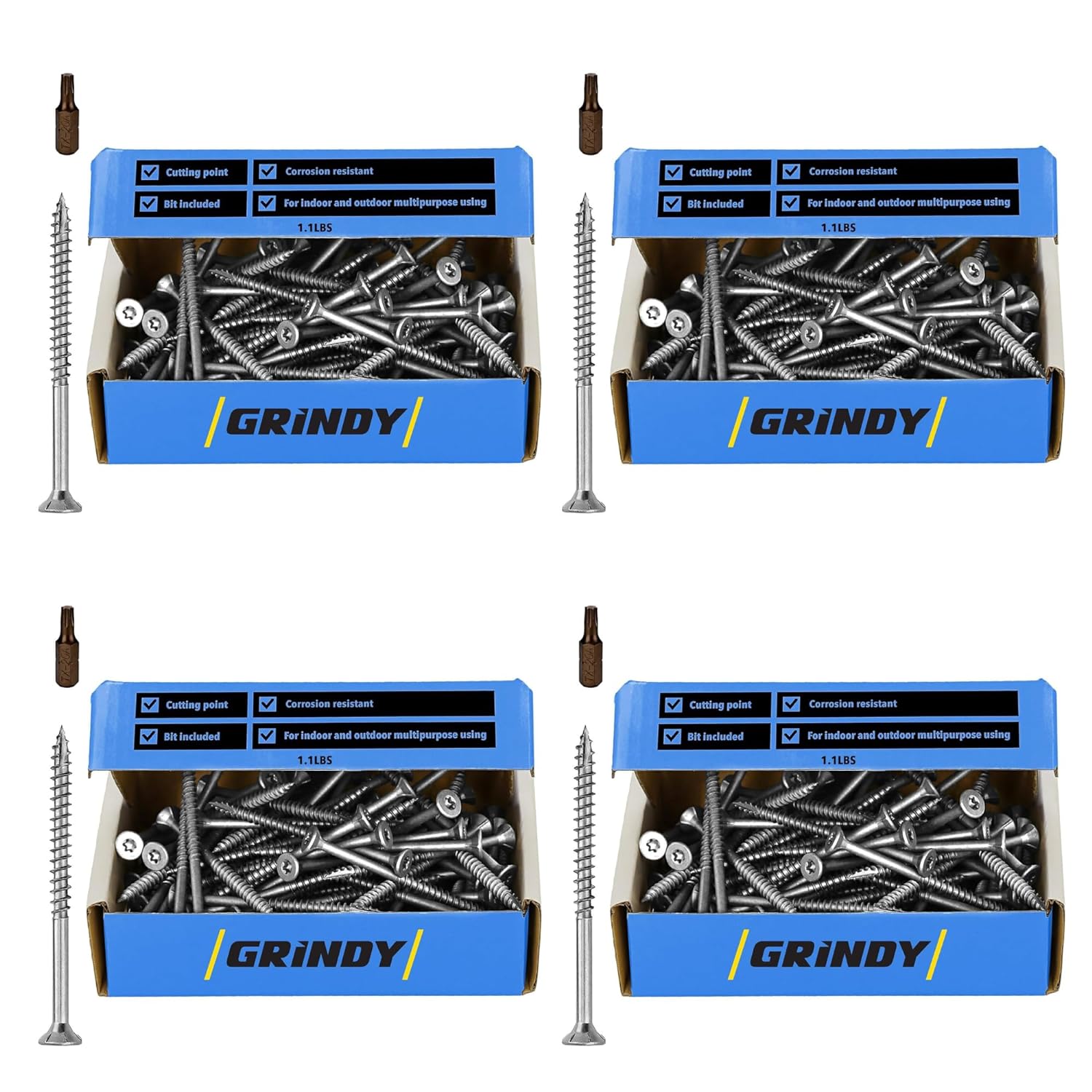 Grindy Stainless Steel Deck Screws 8 x 1 5/8’’ (4000pack/20.8LBS