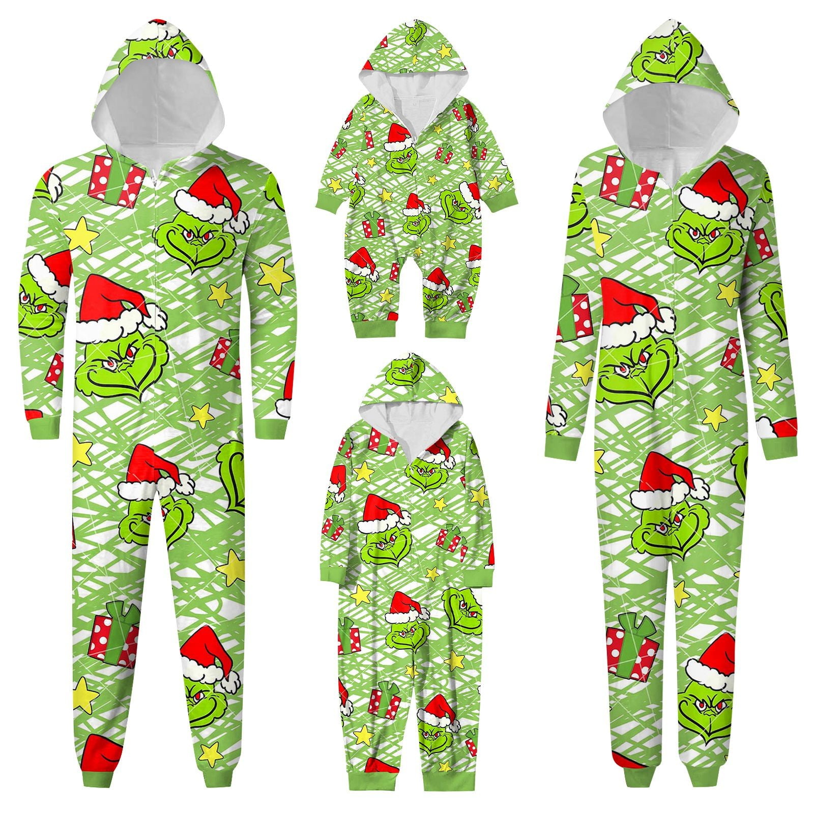 Grinkin Christmas Pajamas Grinchy Family Matching Outfits, Colorful ...