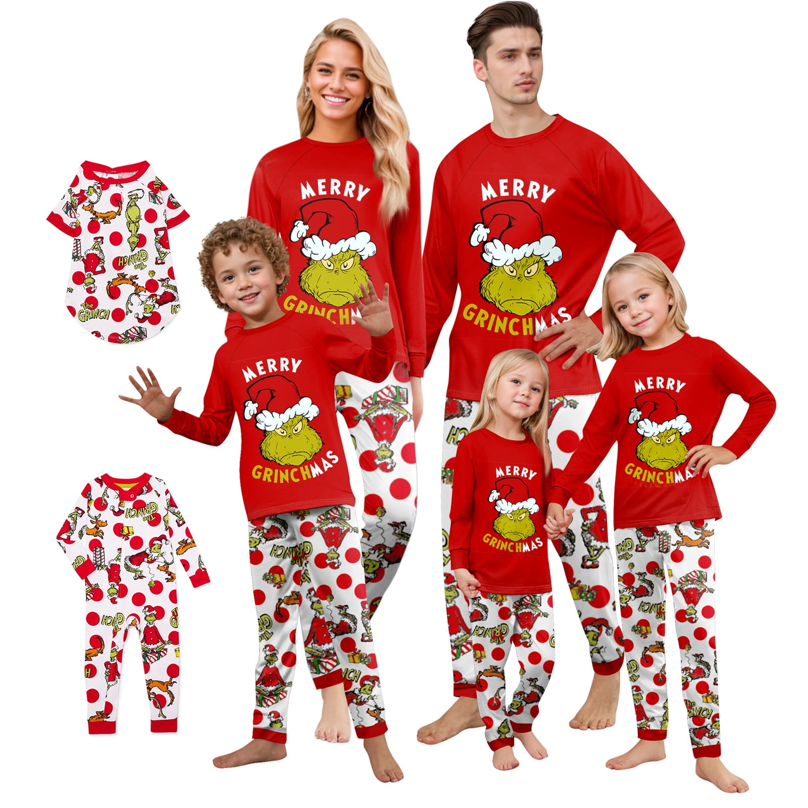 Grinkin Grii`nch Family Christmas Pajamas Matching Sets, Xmas PJs ...