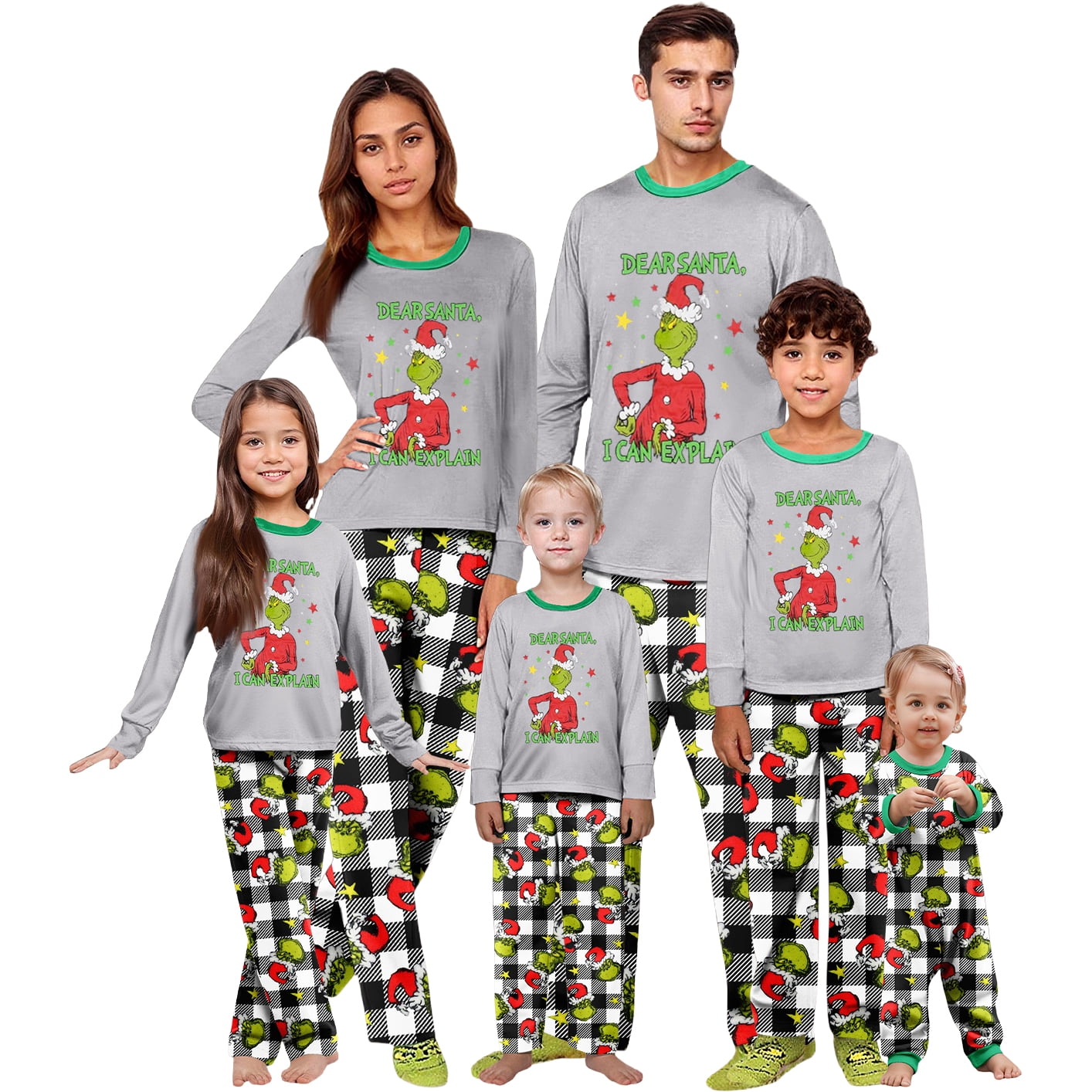 Grinnch Family Christmas Pajamas Matching Set for Kids, Women & Men, 2 ...
