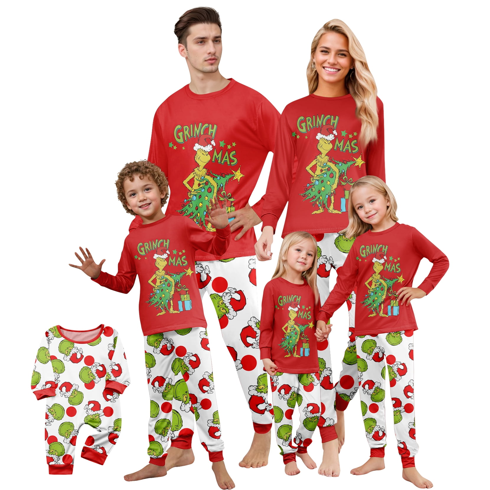 Grinnch Pajamas RENJUN Grinchy Christmas Pajamas - Family Christmas ...