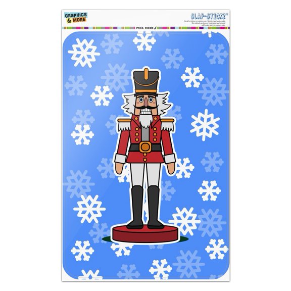 Grinning Nutcracker Soldier with Snowflakes Home Business Office Sign