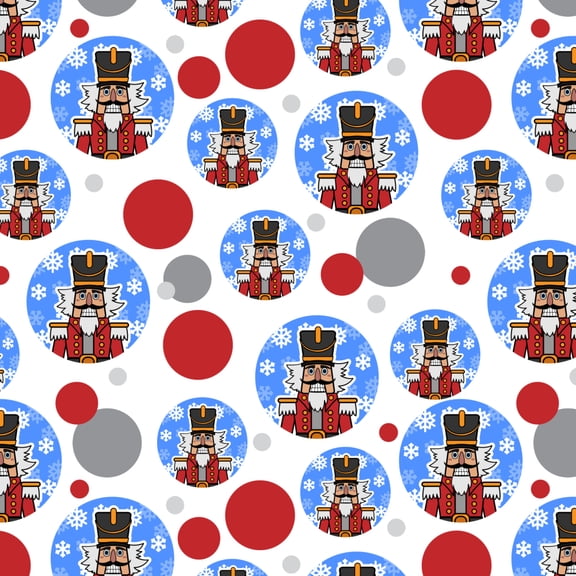 Grinning Nutcracker Soldier with Snowflakes Premium Gift Wrap Wrapping Paper Roll