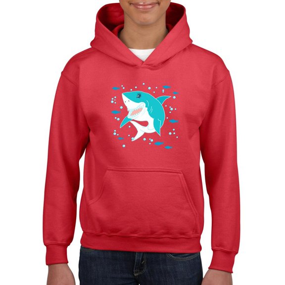 Grinning Shark Kids Art Hoodie Juniors -Image by Shutterstock,  Small