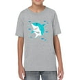 thumbnail image 1 of Grinning Shark Kids Art T-Shirt Juniors -Image by Shutterstock,  Large, 1 of 4