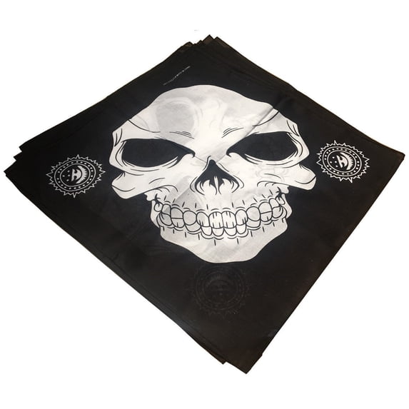Grinning Skull Bandana 22 X 22 100 Cotton-,