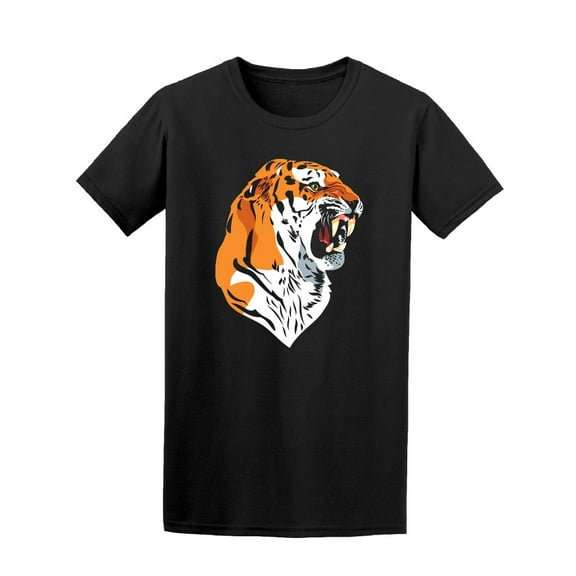 Grinning Tiger Portrait T-Shirt Men -Image by Shutterstock, Male Medium