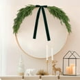 thumbnail image 1 of Grinzy 2.6ft Christmas Mirror Garland Artificial Norfolk Pine Swag for Mirror with Velvet Bow Faux Greenery Garlands Christmas Wreath for Xmas Home Door Mailbox Indoor Fireplace Decor(Dark Green), 1 of 7