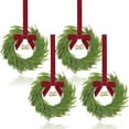 thumbnail image 1 of Grinzy 4 pcs 12 inch Mini Christmas Wreath,Small Wreaths for Kitchen Cabinets with Red Bows and Bells,Artificial Mini Wreaths Indoor/Outdoor for Christmas Window,Stairs Railing and Chairs Decor, 1 of 9