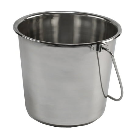 GRIP 2 Gallon Stainless Steel Bucket for Pets, Cleaning, Food Prep