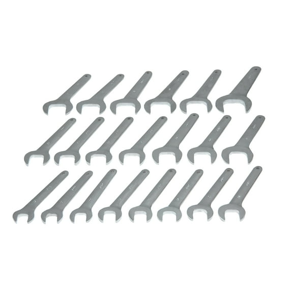 GRIP 21 pc Jumbo Service Wrench Set MM - Sizes from 20 to 50mm - Chrome Plated CRV Steel - Heavy Duty Roll-Up Storage Pouch