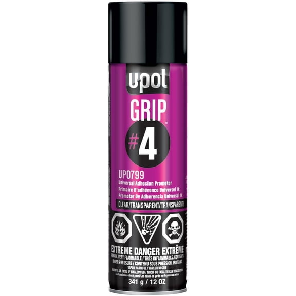 Grip#4  Adhesion Promoter, Automotive Spray Paint, Durable & Long-Lasting, Easy-to-Use, Clear, 12 OZ