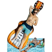 Grip A Pool Pool Float Mat Raft Lounger, Guitar Design, Over 7 Feet Long Inflatable Pool Mattress, 1 Count