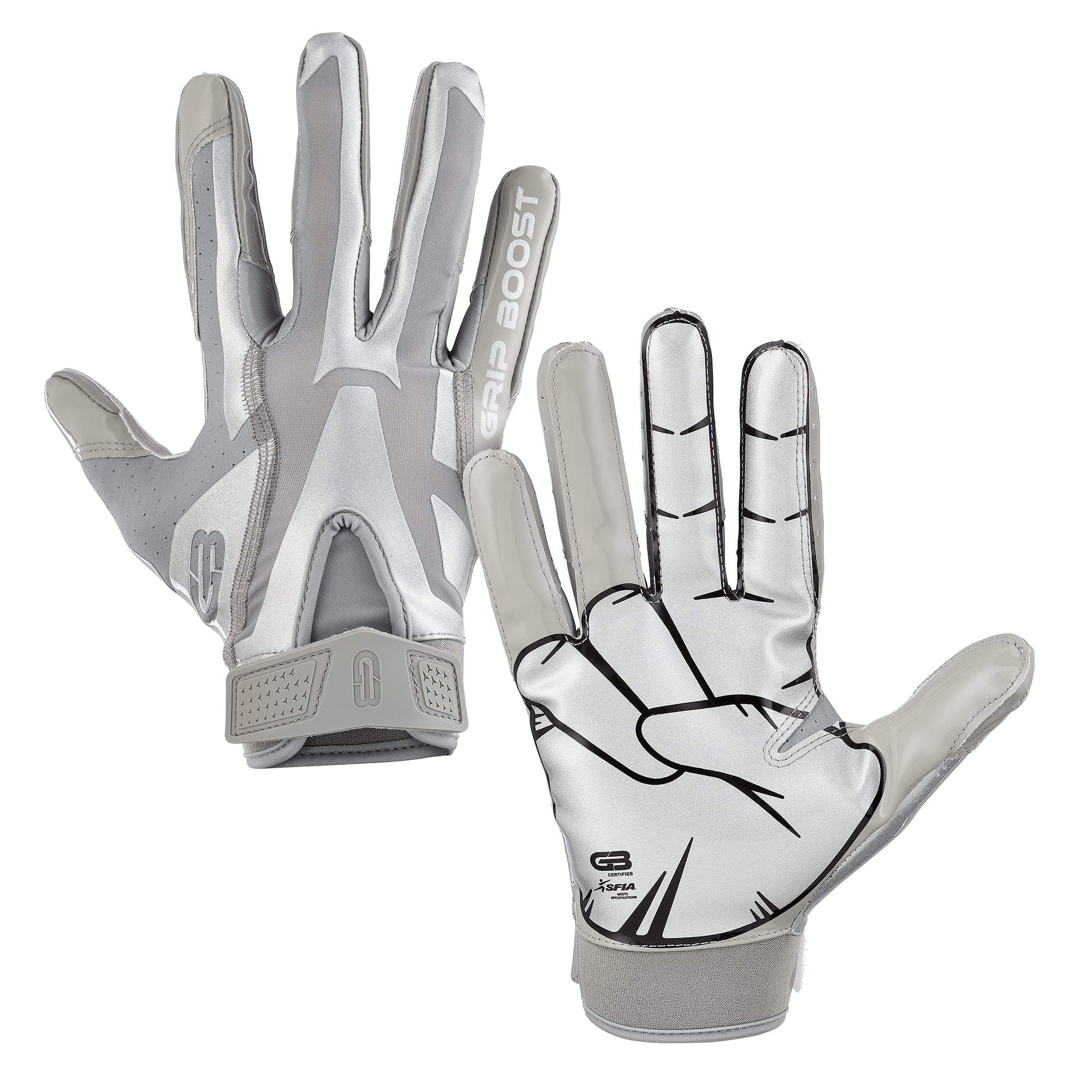 Grip Boost Peace Football Gloves Pro Elite - Adult Sizes (Chrome