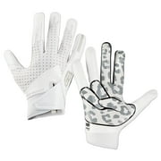 Grip Boost Peace Football Gloves Pro Elite - Adult Sizes (White Cheetah, Large)