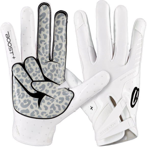 Grip Boost Peace Stealth 6 Boost Plus Youth Football Gloves - White/Black