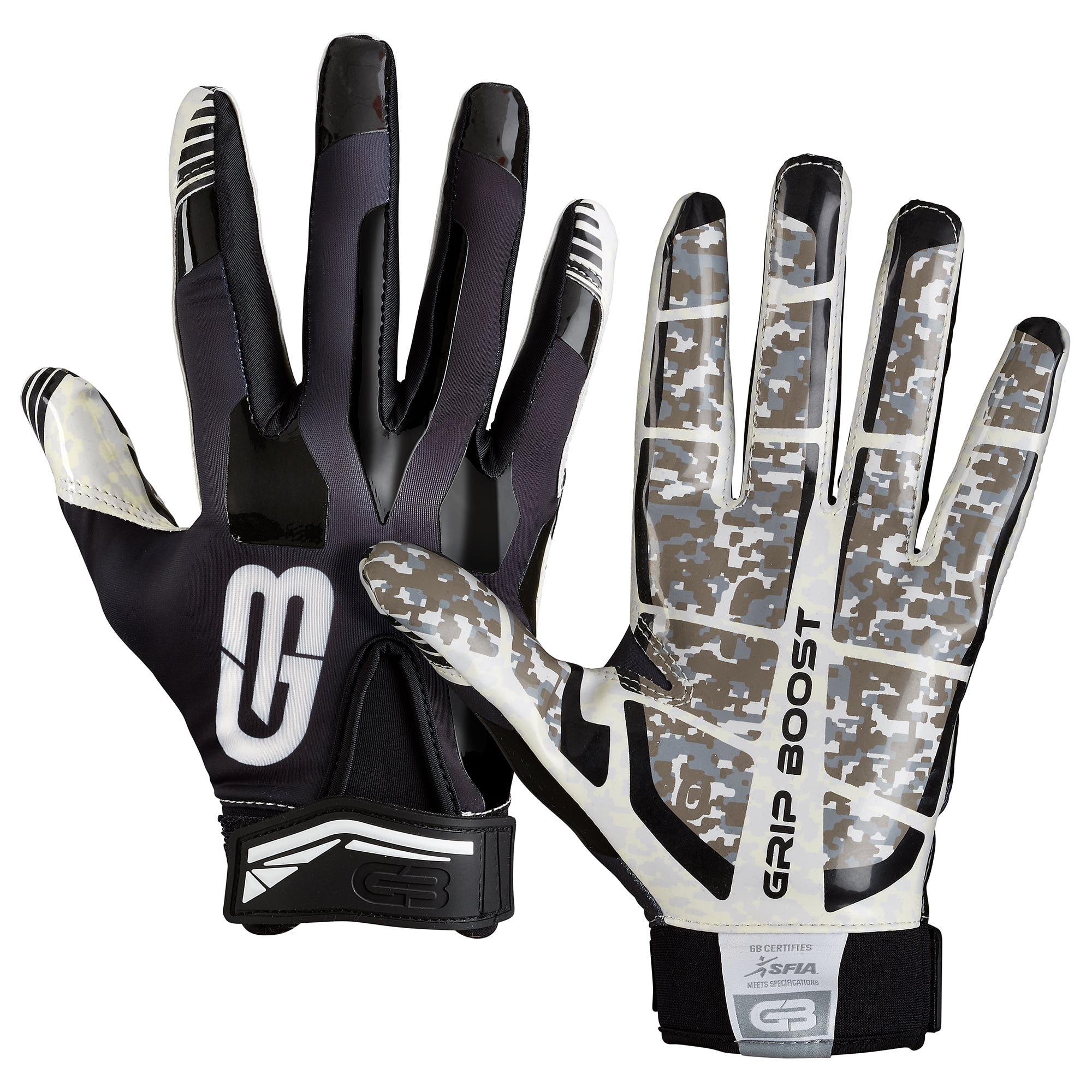 Handlandy Youth Football Gloves, Sticky Wide Receiver Gloves for Kids & Adult, White and Gold Stretch Fit Football Gloves, Small, Adult Unisex, Size: