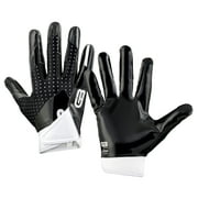 Grip Boost Stealth Solid Color Football Gloves Pro Elite - Adult (Black/White, Large)