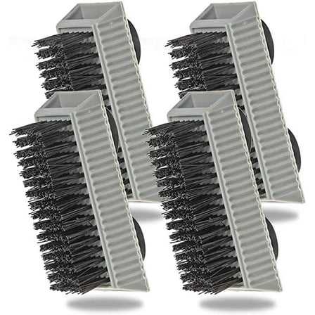 Grip Clean Heavy Duty Nail Brush with Stiff Bristles and Suction Cup Backing - 4 Pack