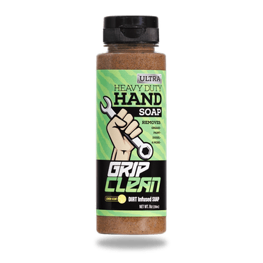 Grip Clean | Ultra Heavy Duty Hand Cleaner For Auto Mechanics | Dirt-Infused Walnut Hand Scrub - Exfoliating Waterless Hand Cleaner. Lemon Scented Mechanic Soap & Paint Remover, for Grease, Oil, Paint