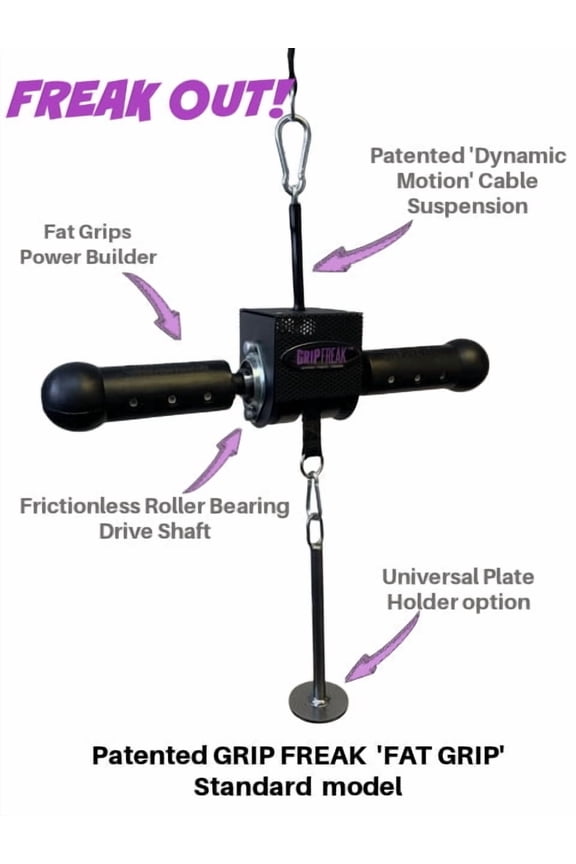 Grip Freak Fat Grip Wrist Roller with Weight Plate Holder
