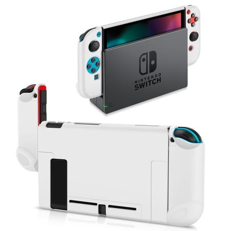 Grip Gel Guards with Thumb Caps Works for Nintendo Switch Joy-Con - Protective Anti-Slip Ergonomic Comfort Controller Grip Case Cover Skin Silicon Works for Joy Con Accessories (White)