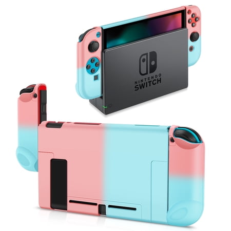 Grip Gel Guards with Thumb Caps Works for Nintendo Switch Joy-Con - Protective Anti-Slip Ergonomic Comfort Controller Grip Case Cover Skin Silicon Works for Joy Con Accessories (Pink Blue)