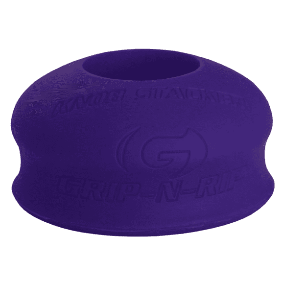 Grip-N-Rip Knob Stacker Choke-Up Ring for Baseball/Softball Bats Provides Choking Up Space & Relief from Bat Sting, Stackable for Custom Fit and Comfort (Purple, Regular)