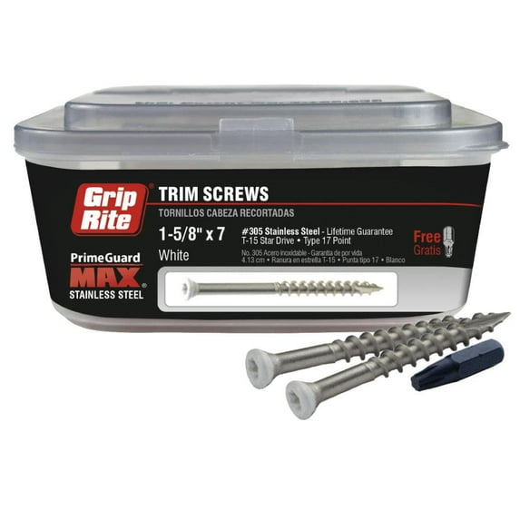 Grip Rite 1-Lb Box #7 X 1.625-In Countersinking-Head Stainless Steel Star-Drive Deck Screws