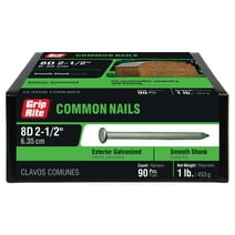 Grip-Rite #10-1/4 x 2-1/2 In. 8-Penny Hot-Galvanized Steel Common Nails 1Lb.