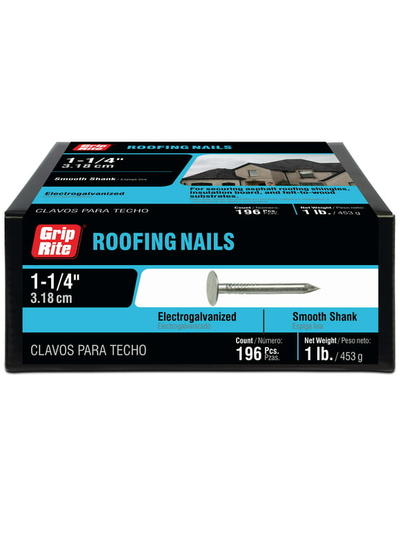 Grip-Rite #11 x 1-1/4 in. Electro Galvanized Roofing Nails 1lb.
