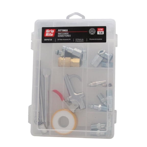 Grip Rite 25-Piece Fitting And Air Hose Accessory Kit