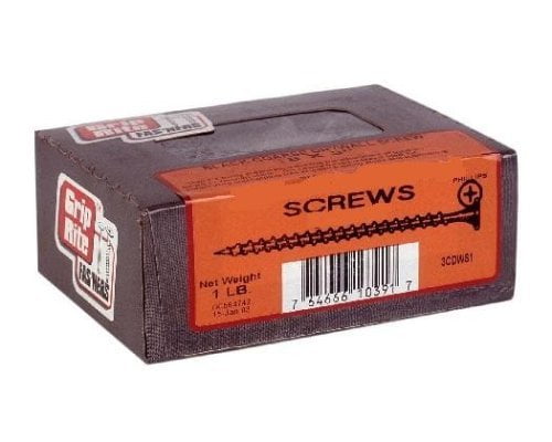 Grip-Rite 2CDWS1 #6 x 2 in. Philips Bugle-Head Coarse Thread Sharp Point Drywall Screws (1 lb./Pack)