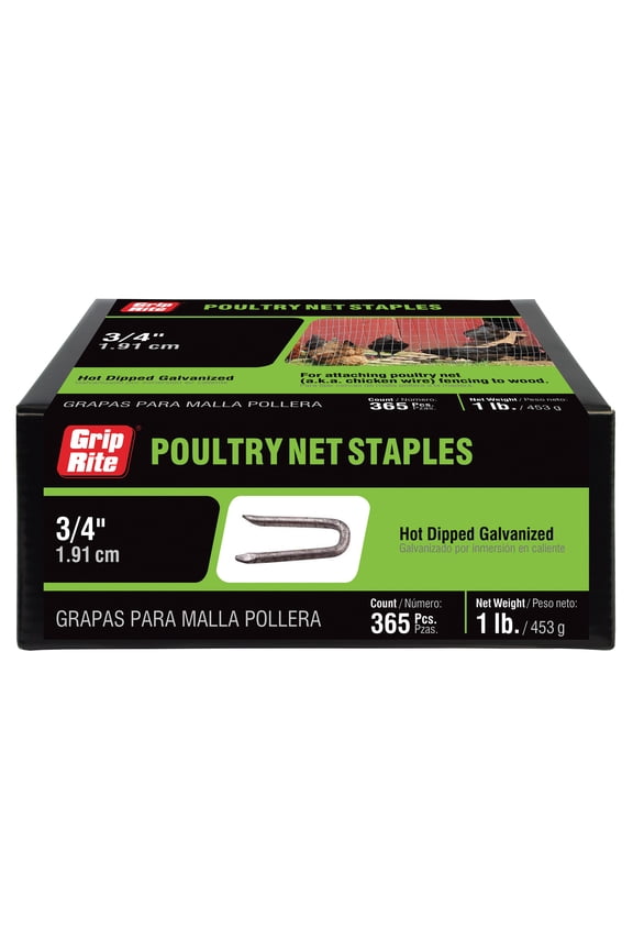 3/4-in Leg x 1/4-in Hot Dipped Galvanized Round Crown Standard Staples