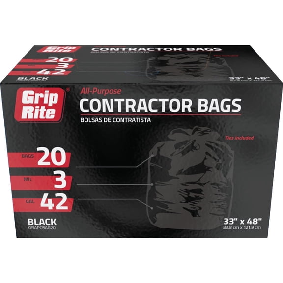 PrimeSource Pneumatic Grip-Rite Contractor Trash Bag
