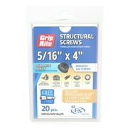 Grip-Rite 5/16 x 4 in. Structural Screw Dual Drive/Hex Washer Head 20CT