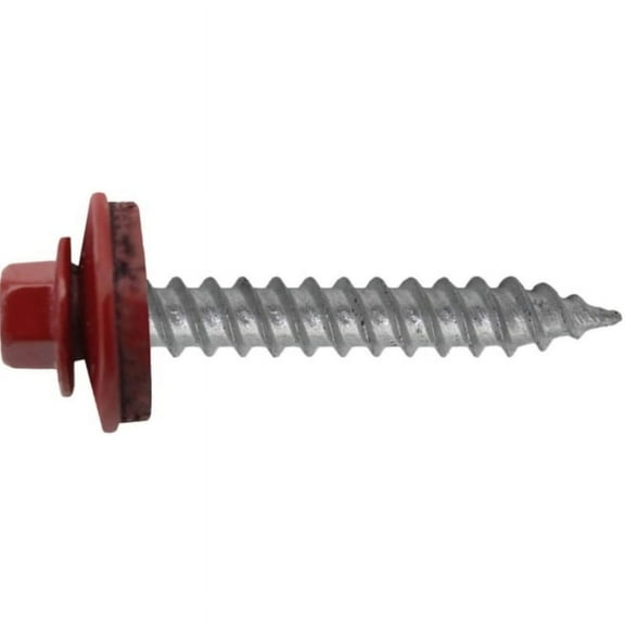 Grip-Rite 5026775 1 lbs No. 9 Sizes x 1 in. Pro-Twist Hex Round Washer Head Sheet Metal Screws, Red