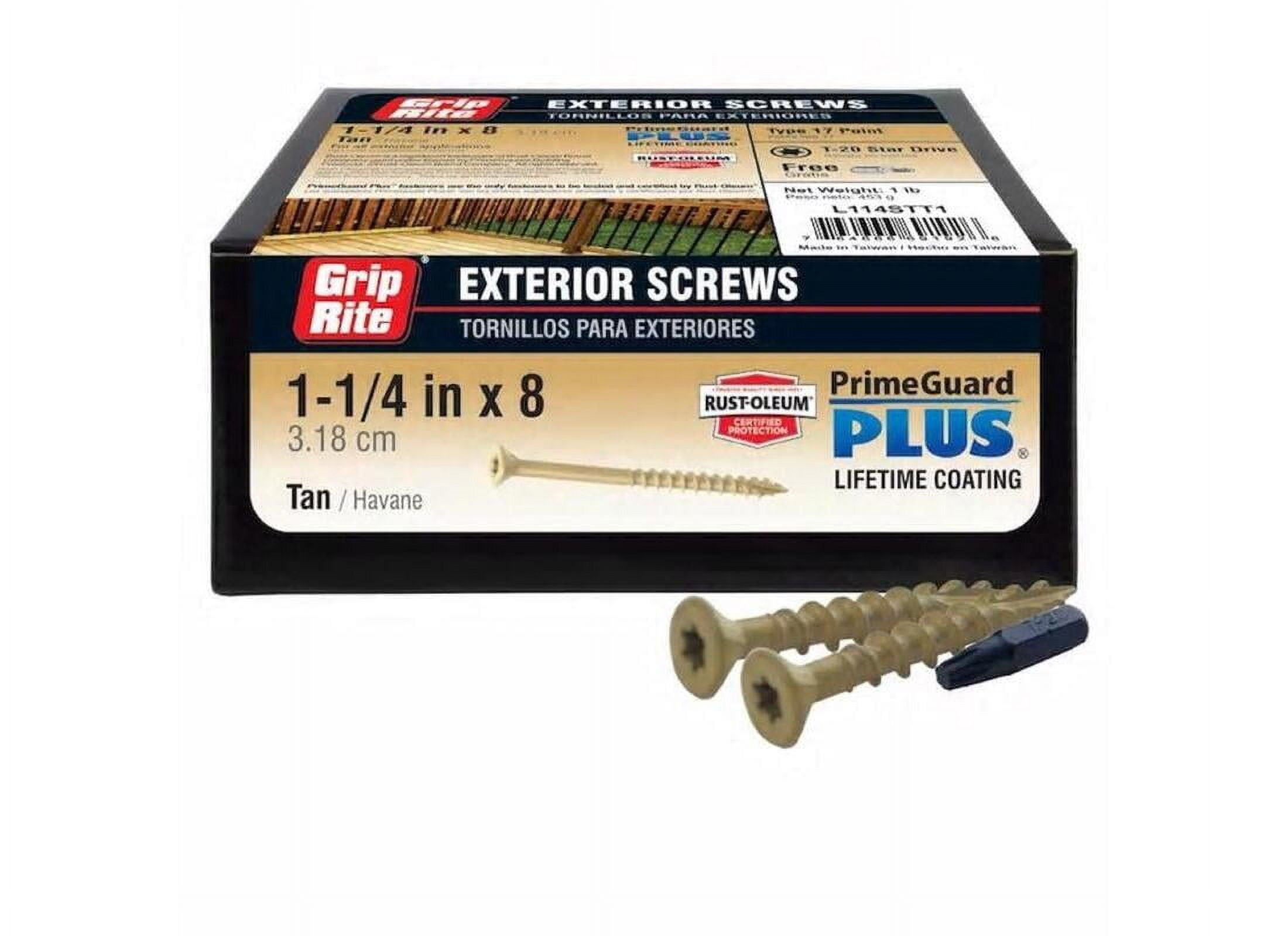 Grip-Rite 5029232 1.25 in. 1 lbs No.8 Star Bugle Head Eterior Deck Screw, Tan