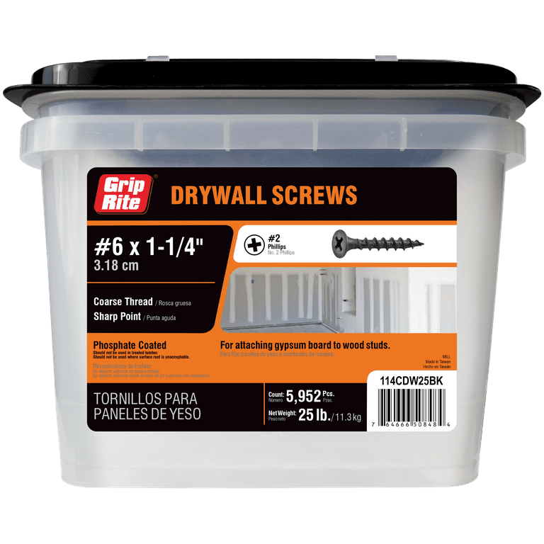 Grip-Rite #6 x 1-1/4-in Bugle Coarse Thread Drywall Screws (25-lb) Grip-Rite #6 x 1-1/4-in Bugle Coarse Thread Drywall Screws (25-lb)
